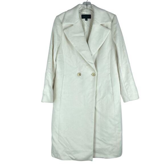 Ann Taylor Wool Blend Double Breasted Long Coat White Size S - Picture 3 of 10